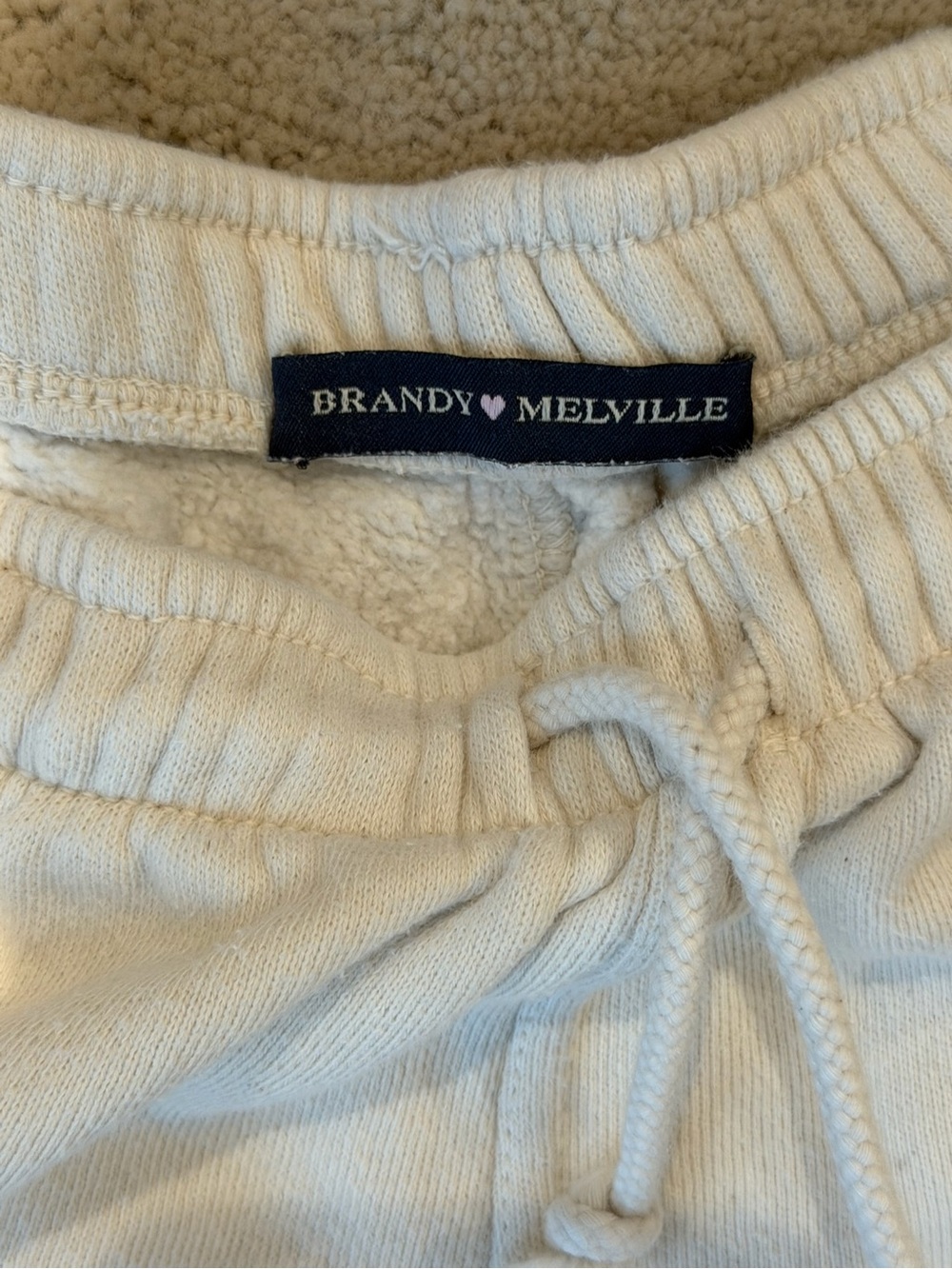 Brandy Melville Kids Cream Fleece Sweat Joggers